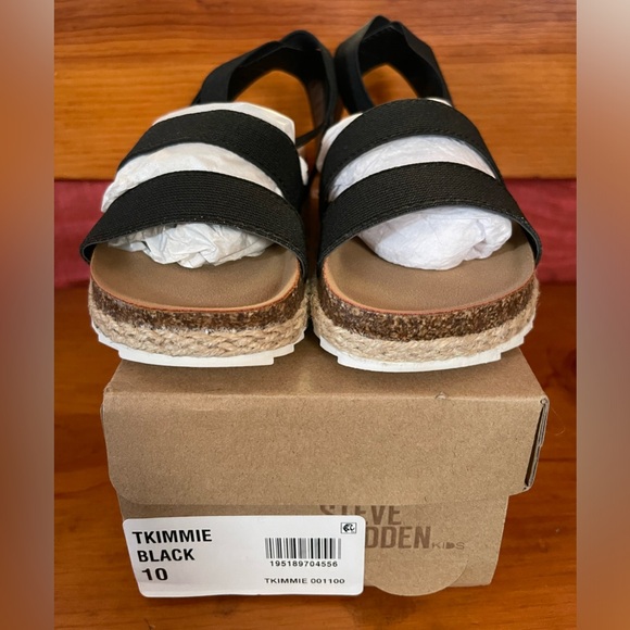 Steve Madden Other - Steve Madden Black Kids Sandals sz 10 NIB